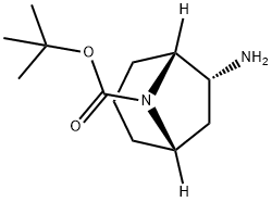 tert-butyl (1S,5R,6R)-rel-6-amino-8-azabicyclo[3.2.1]octane-8-carboxylate Struktur