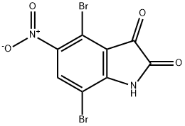 4,7-dibromo-5-nitro-2,3-dihydro-1H-indole-2,3-dione Struktur