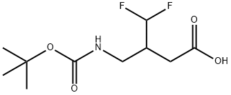 3-({[(tert-butoxy)carbonyl]amino}methyl)-4,4-diflu orobutanoic acid Struktur