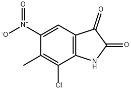 7-chloro-6-methyl-5-nitro-2,3-dihydro-1H-indole-2,3-dione Struktur