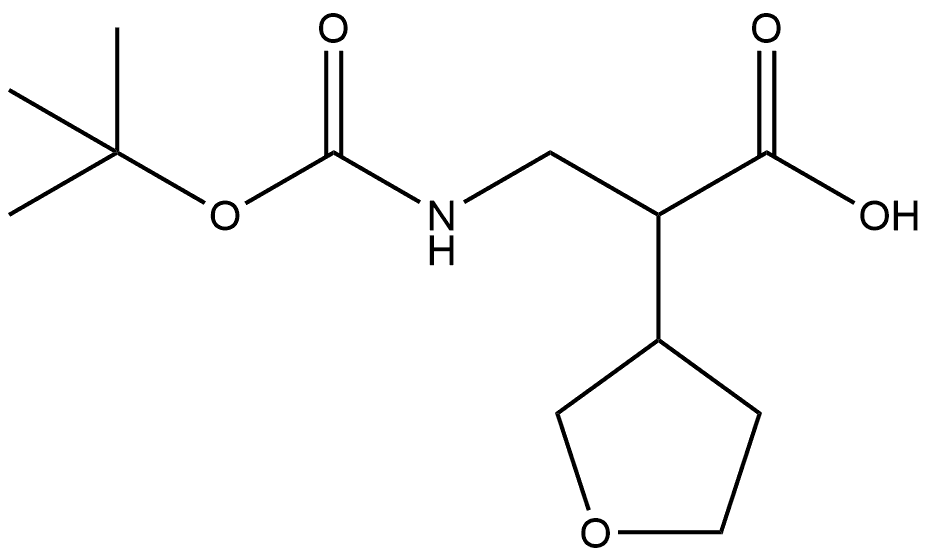 3-{[(tert-butoxy)carbonyl]amino}-2-(oxolan-3-yl)propanoic acid Struktur