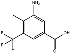 Benzoic acid, 3-amino-4-methyl-5-(trifluoromethyl)- Struktur