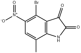 4-bromo-7-methyl-5-nitro-2,3-dihydro-1H-indole-2,3-dione Struktur