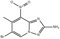 6-bromo-7-methyl-8-nitro-[1,2,4]triazolo[1,5-a]pyridin-2-amine Struktur