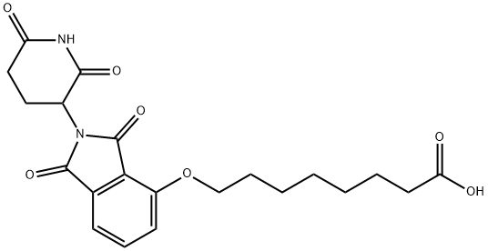 Octanoic acid, 8-[[2-(2,6-dioxo-3-piperidinyl)-2,3-dihydro-1,3-dioxo-1H-isoindol-4-yl]oxy]- Struktur