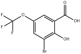 3-Bromo-2-hydroxy-5-(trifluoromethoxy)benzoic acid Struktur