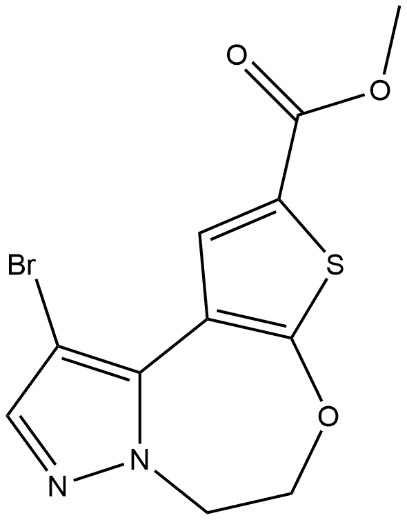 methyl 3-bromo-9-oxa-11-thia-5,6-diazatricyclo[8.3.0.02,6]trideca-1(10),2,4,12-tetraene-12-carboxylate Struktur