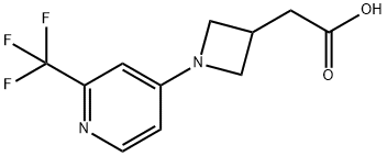 3-Azetidineacetic acid, 1-[2-(trifluoromethyl)-4-pyridinyl]- Struktur