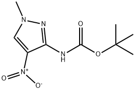 Carbamic acid, N-(1-methyl-4-nitro-1H-pyrazol-3-yl)-, 1,1-dimethylethyl ester Struktur