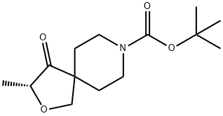 2-Oxa-8-azaspiro[4.5]decane-8-carboxylic acid, 3-methyl-4-oxo-, 1,1-dimethylethyl ester, (3R)- Struktur