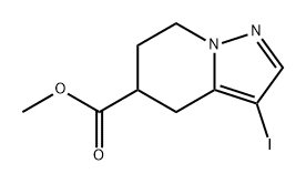 Pyrazolo[1,5-a]pyridine-5-carboxylic acid, 4,5,6,7-tetrahydro-3-iodo-, methyl ester Struktur