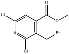 4-Pyridinecarboxylic acid, 3-(bromomethyl)-2,6-dichloro-, methyl ester Struktur