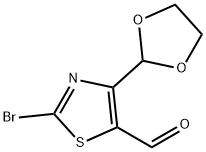 5-Thiazolecarboxaldehyde, 2-bromo-4-(1,3-dioxolan-2-yl)- Struktur