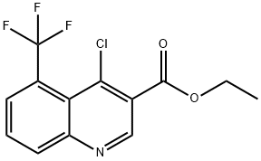 3-Quinolinecarboxylic acid, 4-chloro-5-(trifluoromethyl)-, ethyl ester Struktur