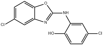 Phenol, 4-chloro-2-[(5-chloro-2-benzoxazolyl)amino]- Struktur