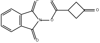 Cyclobutanecarboxylic acid, 3-oxo-, 1,3-dihydro-1,3-dioxo-2H-isoindol-2-yl ester Struktur