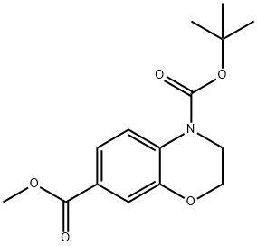 4-(1,1-Dimethylethyl) 7-methyl 2,3-dihydro-4H-1,4-benzoxazine-4,7-dicarboxylate Struktur