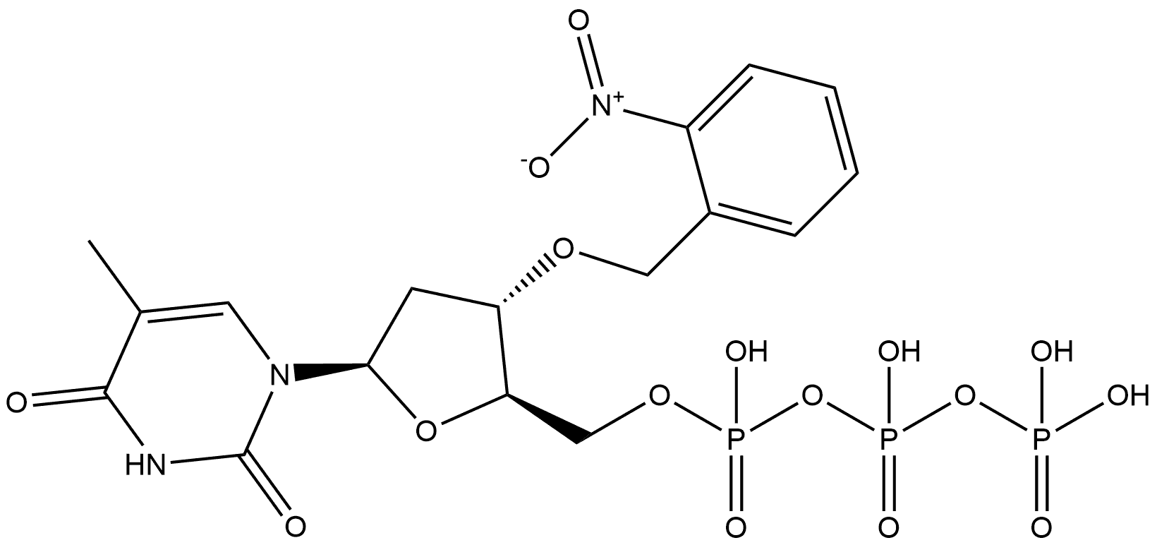 3'-O-(2-Nitrobenzyl)-dTTP 100mM Sodium Solution Structure