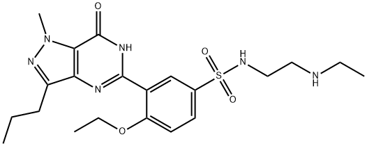 Benzenesulfonamide, 3-(6,7-dihydro-1-methyl-7-oxo-3-propyl-1H-pyrazolo[4,3-d]pyrimidin-5-yl)-4-ethoxy-N-[2-(ethylamino)ethyl]- Struktur