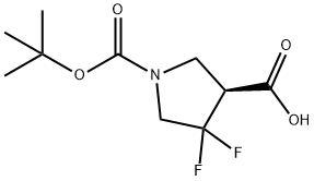 1,3-Pyrrolidinedicarboxylic acid, 4,4-difluoro-, 1-(1,1-dimethylethyl) ester, (3S)- Struktur