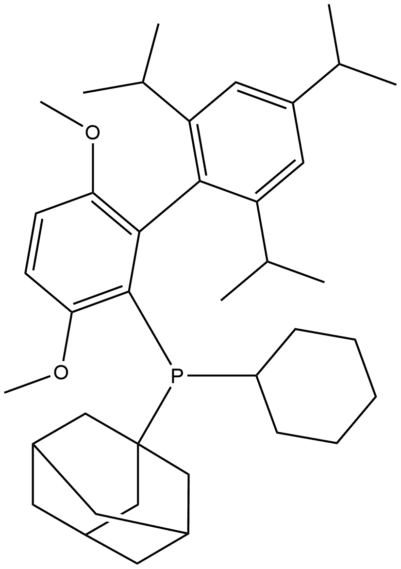 Phosphine, cyclohexyl[3,6-dimethoxy-2',4',6'-tris(1-methylethyl)[1,1'-biphenyl]-2-yl]tricyclo[3.3.1.13,7]dec-1-yl- Struktur