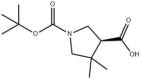 1,3-Pyrrolidinedicarboxylic acid, 4,4-dimethyl-, 1-(1,1-dimethylethyl) ester, (3S)- Struktur