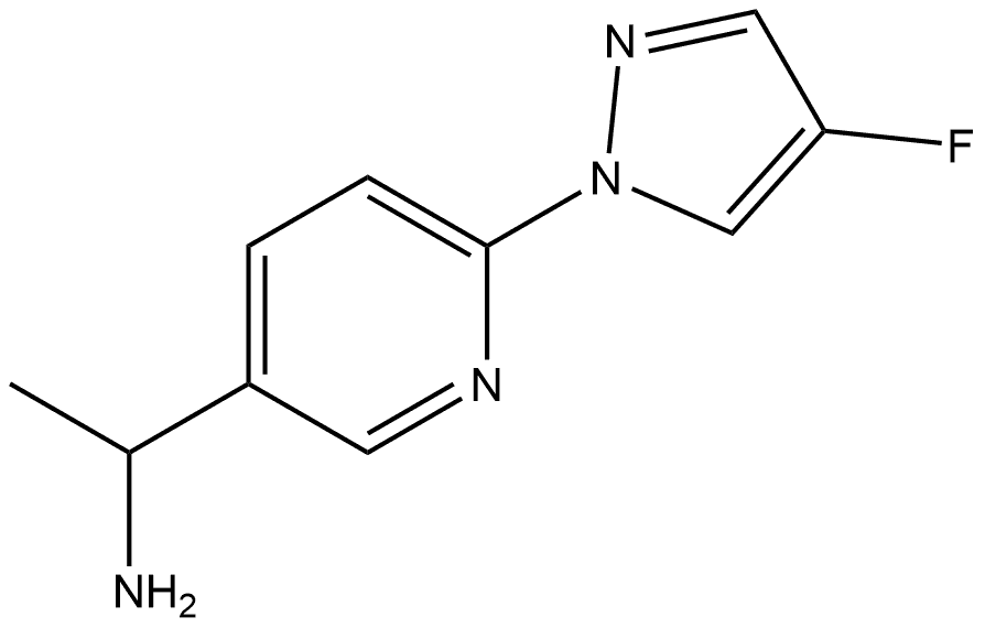 3-Pyridinemethanamine, 6-(4-fluoro-1H-pyrazol-1-yl)-α-methyl- Struktur