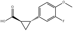 (1R,2R)-2-(3-Fluoro-4-methoxyphenyl)cyclopropanecarboxylic acid Struktur