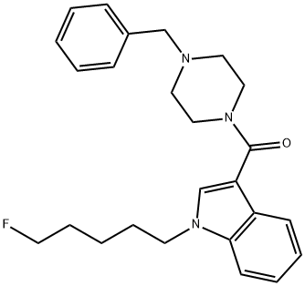 Methanone, [1-(5-fluoropentyl)-1H-indol-3-yl][4-(phenylmethyl)-1-piperazinyl]- Struktur