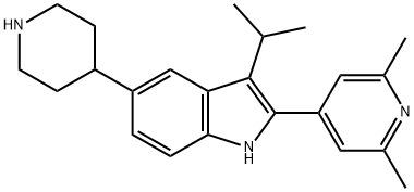 1H-Indole, 2-(2,6-dimethyl-4-pyridinyl)-3-(1-methylethyl)-5-(4-piperidinyl)- Struktur