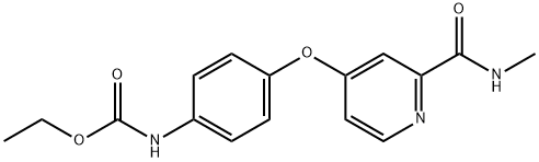 Sorafenib impurity 16/Ethyl (4-((2-(methylcarbamoyl)pyridin-4-yl)oxy)phenyl)carbamate Struktur