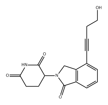 2,6-Piperidinedione, 3-[1,3-dihydro-4-(4-hydroxy-1-butyn-1-yl)-1-oxo-2H-isoindol-2-yl]- Struktur