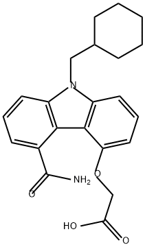 Acetic acid, 2-[[5-(aminocarbonyl)-9-(cyclohexylmethyl)-9H-carbazol-4-yl]oxy]- Struktur