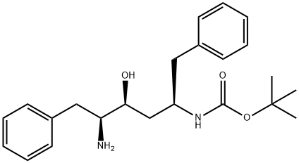 Carbamic acid, [(1R,3S,4S)-4-amino-3-hydroxy-5-phenyl-1-(phenylmethyl)pentyl]-, 1,1-dimethylethyl ester (9CI) Struktur