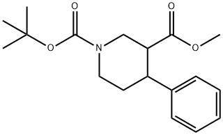 1-tert-Butyl 3-methyl 4-phenylpiperidine-1,3-dicarboxylate Struktur