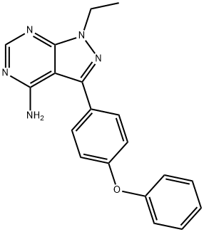 1H-Pyrazolo[3,4-d]pyrimidin-4-amine, 1-ethyl-3-(4-phenoxyphenyl)- Struktur