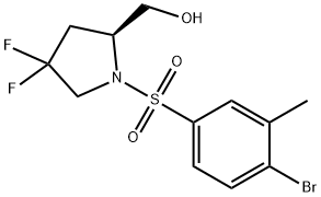 2-Pyrrolidinemethanol, 1-[(4-bromo-3-methylphenyl)sulfonyl]-4,4-difluoro-, (2S)- Struktur