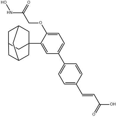 2-Propenoic acid, 3-[4'-[2-(hydroxyamino)-2-oxoethoxy]-3'-tricyclo[3.3.1.13,7]dec-1-yl[1,1'-biphenyl]-4-yl]-, (2E)- Struktur