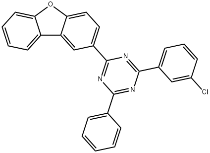 1,3,5-Triazine, 2-(3-chlorophenyl)-4-(2-dibenzofuranyl)-6-phenyl- Struktur