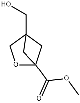 2-Oxabicyclo[2.1.1]hexane-1-carboxylic acid, 4-(hydroxymethyl)-, methyl ester Struktur