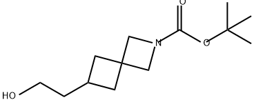 2-Azaspiro[3.3]heptane-2-carboxylic acid, 6-(2-hydroxyethyl)-, 1,1-dimethylethyl ester Struktur