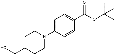 Benzoic acid, 4-[4-(hydroxymethyl)-1-piperidinyl]-, 1,1-dimethylethyl ester Struktur