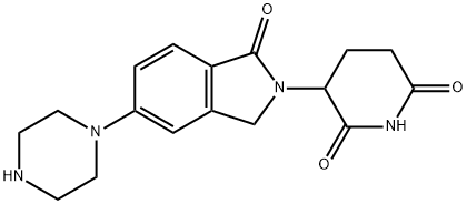 2,6-Piperidinedione, 3-[1,3-dihydro-1-oxo-5-(1-piperazinyl)-2H-isoindol-2-yl]- Struktur