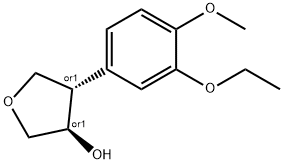 3-Furanol, 4-(3-ethoxy-4-methoxyphenyl)tetrahydro-, (3R,4S)-rel- Struktur