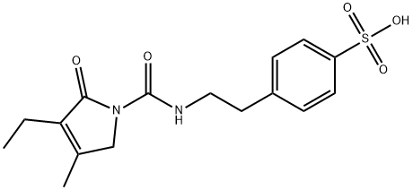 Benzenesulfonic acid, 4-[2-[[(3-ethyl-2,5-dihydro-4-methyl-2-oxo-1H-pyrrol-1-yl)carbonyl]amino]ethyl]- Struktur