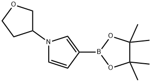 1H-Pyrrole, 1-(tetrahydro-3-furanyl)-3-(4,4,5,5-tetramethyl-1,3,2-dioxaborolan-2-yl)- Struktur