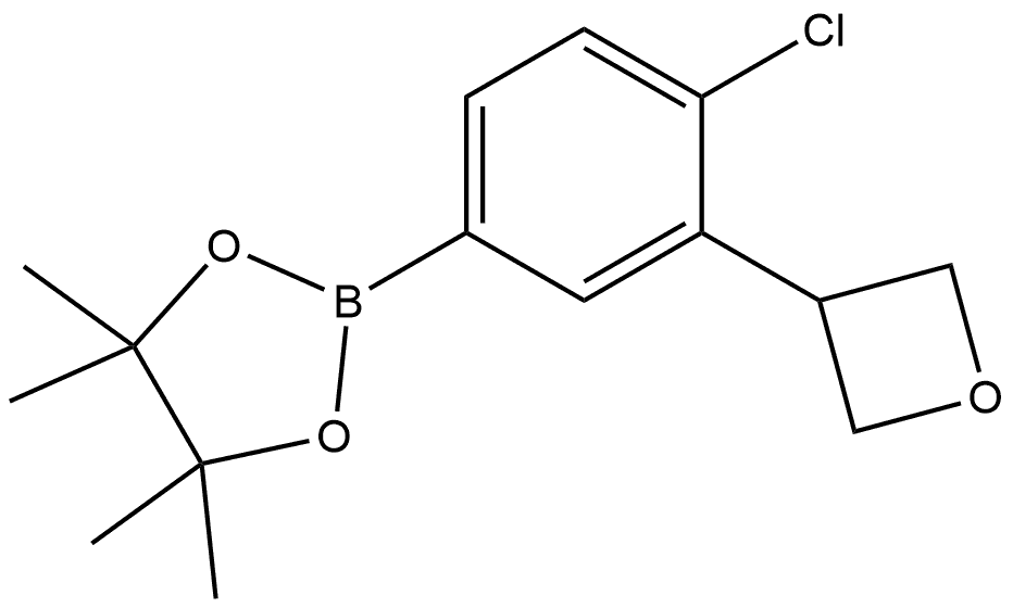 2-[4-Chloro-3-(3-oxetanyl)phenyl]-4,4,5,5-tetramethyl-1,3,2-dioxaborolane Struktur