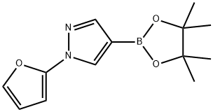 1H-Pyrazole, 1-(2-furanyl)-4-(4,4,5,5-tetramethyl-1,3,2-dioxaborolan-2-yl)- Struktur