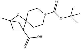 1''-[(tert-butoxy)carbonyl]-4-methyl-3-oxaspiro[bicyclo[2.1.1]hexane-2,4''-piperidine]-1-carboxylic acid Struktur