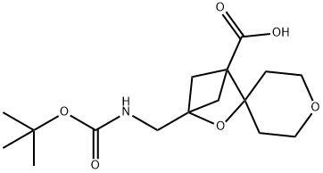 4-({[(tert-butoxy)carbonyl]amino}methyl)-3-oxaspiro[bicyclo[2.1.1]hexane-2,4''-oxane]-1-carboxylic acid Struktur